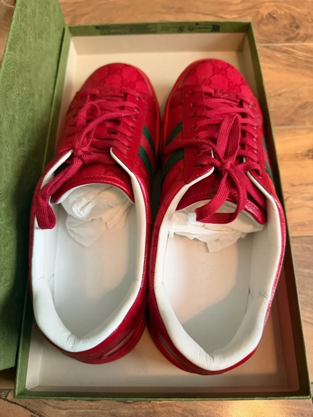 Gucci Ace 'GG Crystal Canvas Red - Picture 4 of 7
